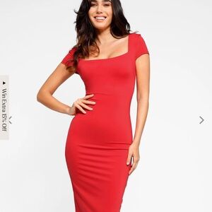 Elegant Red Asymmetrical Dress